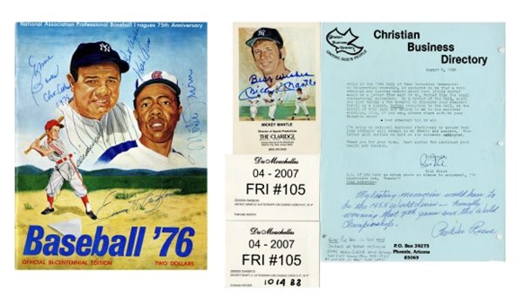 Baseball Autograph Collection with Mickey Mantle and Ted Williams